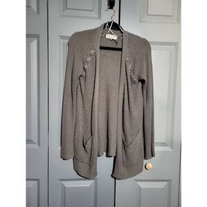 Pink Rose grey open cardigan